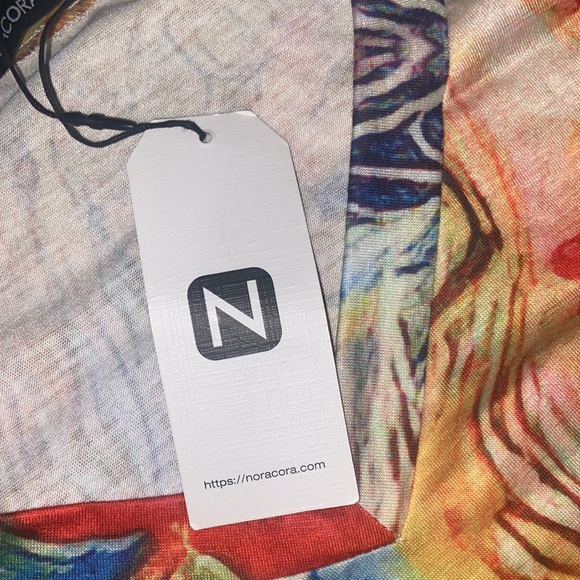 Noracora Long Maxi Peacock Multi Color Double Slit Maxi Dress! - Picture 9 of 10